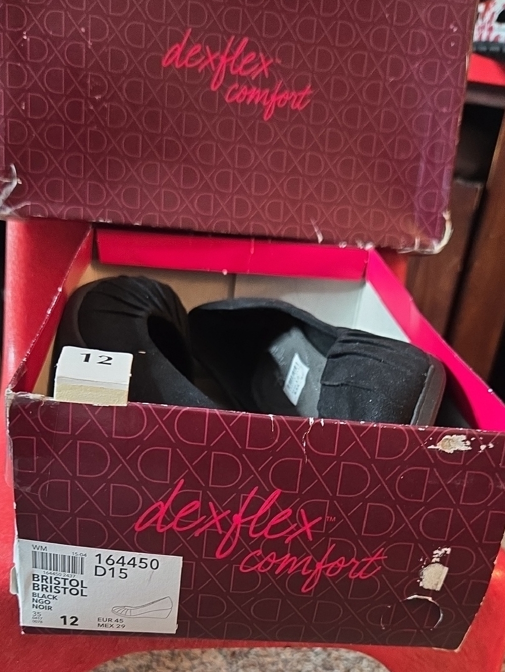 dexflex comfort Black Slip-On Bristol Flats